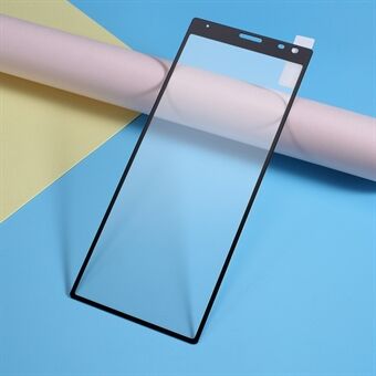 Täysikokoinen silkkipainettu karkaistu lasinen näytönsuojakalvo (täysliima) Sony Xperia 10 Plus -puhelimelle