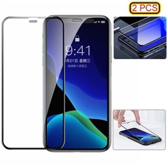 BASEUS iPhonelle iPhone 11 Pro 5,8 tuumaa (2019) / XS / X 2 PCS 0,3 mm ultraohut likaa estävä kaareva karkaistu lasikalvo + asennustyökalu
