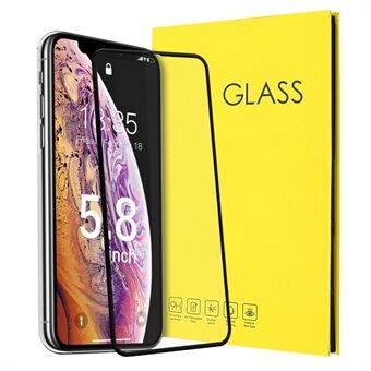 Koko näytön karkaistu lasi näytönsuojakalvo iPhone 11 Pro 5,8 tuumaa (2019) / X / XS 5,8 tuumaa - musta