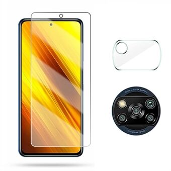 2.5D 9H Arc Edge karkaistu lasi näytönsuoja kameran linssikalvolla Xiaomi Poco X3 NFC:lle