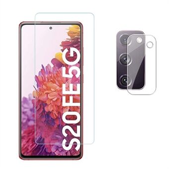 2.5D 9H Arc Edge karkaistu lasi näytönsuoja Samsung Galaxy S20 FE / S20 Fan Edition kameran linssikalvolla