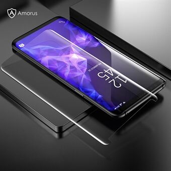 AMORUS 3D kaareva UV-valonsäteilyn suojakotelo karkaistusta lasista (Full Glue) Samsung Galaxy Note 9: lle