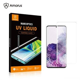 AMORUS Samsung Galaxy S20: lle [UV-valonsäteily] UV-kalvo 3D-kaareva karkaistu lasinen näytönsuoja