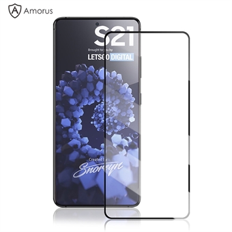 AMORUS-täysliima-silkkipainatus Täysikokoinen erittäin kirkas karkaistu lasi -näytönsuoja Samsung Galaxy S21 5G: lle