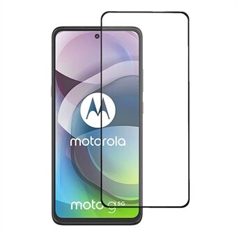 Silkkipainettu karkaistu lasinen näytönsuoja [koko peitto] [täysi liima] Motorola Moto G 5G: lle