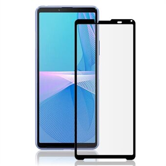 MOCOLO Silk Print 9H Hardness HD Full Screen Coverage Full Glue Tempered Glass Protector for Sony Xperia 10 III 5G - Musta