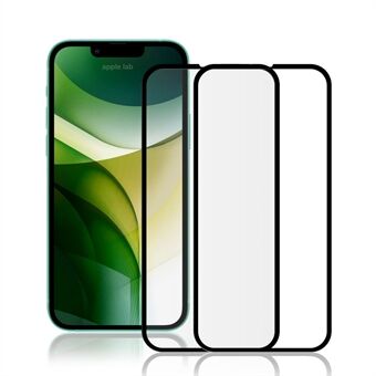 AMORUS 2kpl täysliima läpinäkyvä karkaistu lasi Scratch silkkitulostus koko näytön peittävä suojasuoja iPhone 13/13 Pro 6,1 tuumalle - musta