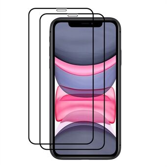 AMORUS 2kpl Täyssuojaus Full Glue Double Defence Silk Printing HD Clarity karkaistu lasikalvo iPhone 11 Pro Max 6,5 tuumalle - musta