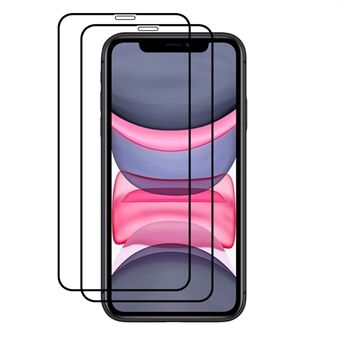 AMORUS 2kpl Kirkas Täysliima Toissijaisesti kovettunut Räjähdyssuojattu silkkipainatus Täysikokoinen karkaistu lasi näytönsuoja iPhone 11 6,1 tuumalle - musta