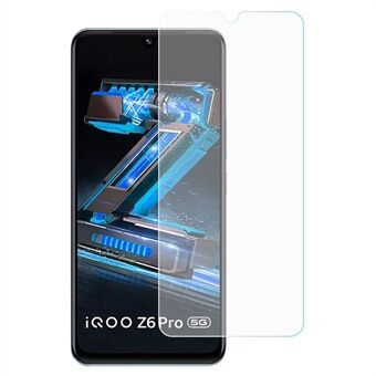 0,3 mm Arc Edges näytönsuoja vivo iQOO Z6 Pro, rikkoutumaton tahraa estävä HD kirkas karkaistu lasi näytönsuoja