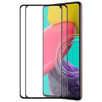 ENKAY 2kpl / setti Samsung Galaxy M53 5G näytönsuojalle silkkitulostus 6D korkea alumiinipii lasi täysikokoinen Full Glue HD kirkas karkaistu lasikalvo