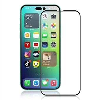 MOCOLO iPhone 14 Pro Max 6,7 tuuman silkkitulostus Full Glue HD Clear Full Covering karkaistua lasia toissijaisesti kovettunut näytönsuoja - musta