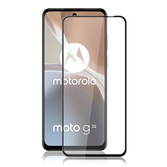 MOCOLO For Motorola Moto G32 4G silkkitulostus karkaistu lasikalvo täyskantinen toissijaisesti kovettuva näytönsuoja - musta