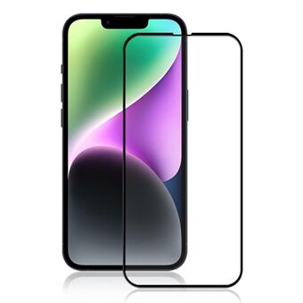 MOCOLO iPhone 15 Plus silkkitulostukseen koko näytön suojakalvo karkaistua lasia toissijaisesti kovettuva kalvo - musta