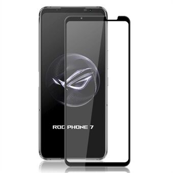 MOCOLO Asus ROG Phone 7 5G Full Screen Protector Full Glue Silkki Printing Tempered Glass Film - Musta