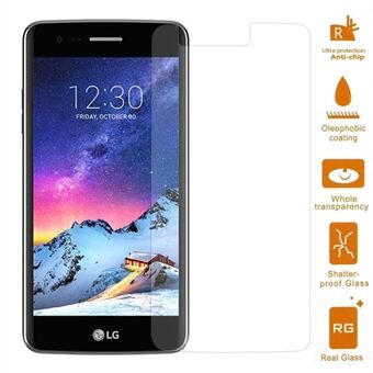 LG K8 (2017) mobiilikarkaistu lasi-näytönsuojakalvo 0,3 mm (Arc Edge)