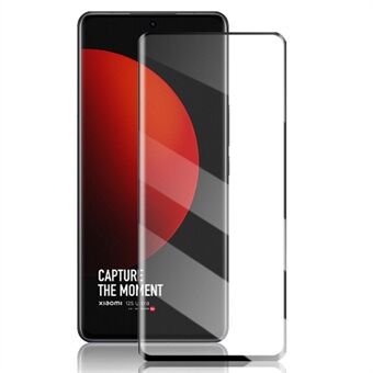 AMORUS Xiaomi 12S Ultra 5G 3D Kaarevat reunat Täyskansi karkaistu lasikalvo Täysliima Näytönsuoja Silkki Printing Edge - Musta