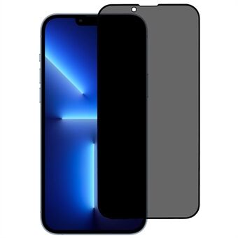 IPhone 14 Max 6,7 tuuman koko näytön korkea alumiinipii lasikalvo piikitystä estävä yksityisyyden suoja Täysi liima silkkitulostus Scratch karkaistu lasi näytönsuoja