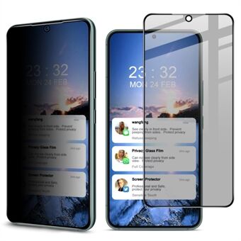 IMAK Näytönsuoja Samsung Galaxy S22+ 5G Anti- Spy Tempered Glass Film Full Glue Täysi peittävä Kulutusta kestävä näyttökalvo