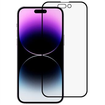 RURIHAI iPhone 14 Pro :lle Täysi peittävä Spy esto näytönsuoja 0,26 mm korkea alumiini-piilasi Särönkestävä kalvo