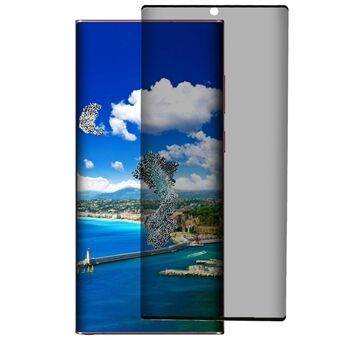Näytönsuoja Samsung Galaxy S23 Ultra 5G:lle, 3D Kaareva Anti-Explosion Anti- Spy Täysi peittävä karkaistu lasi suojakalvo (sivuliima)