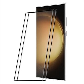 ENKAY HAT Prince 2kpl / setti Samsung Galaxy S23 Ultra Särönkestävälle Sormenjälkiä estävä karkaistu lasikalvo 0,26mm 3D Kaareva kuumataivutus Täysin peittävä Täysin liimautuva näytönsuoja