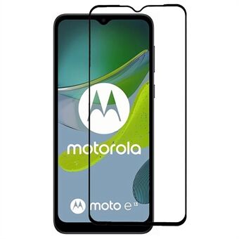Motorola Moto E13 4G näytönsuojalle karkaistu lasi silkkitulostus koko kansi Täysi liima kirkas kalvo Särkymätön