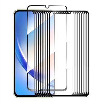 ENKAY HAT Prince 10 kpl Samsung Galaxy A34 5G Silk Printing Näytönsuoja 0,26mm 9H 2,5D korkea alumiinipii lasikalvo