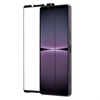 Sony Xperia 1 V Silk Printing Full Glue puhelimen näytönsuoja karkaistu lasi musta Edge näytön kalvo