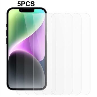 5 kpl / sarja karkaistu lasi näytönsuoja iPhone 14 , 2.5D 0.3mm Ultra kirkas puhelimen näytön kalvo