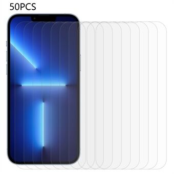 50 kpl iPhone 13 Pro 6,1 tuuman / 13 6,1 tuuman / 14 Arc Edge kirkas karkaistu lasi näytönsuoja HD Scratch näytön kalvo