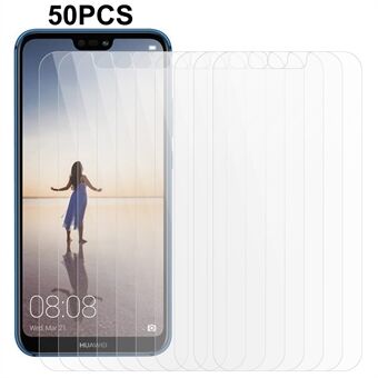 50 kpl / pakkaus puhelimen näytönsuoja Huawei P20 Lite (2018) / Nova 3e (Kiina), karkaistu lasi 0,3 mm 2,5D kirkas kalvo