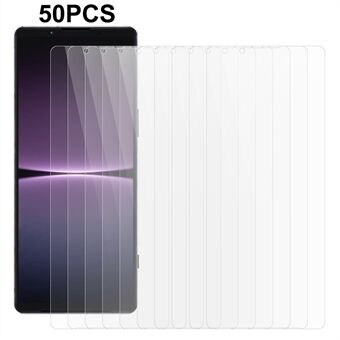 50 kpl Sony Xperia 1 V karkaistu lasi 2,5D kaari näytönsuoja 0,3 mm pölynkestävä puhelimen näytön kalvo