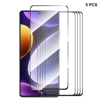 ENKAY HAT Prince 5 KPL Näyttökalvo Xiaomi Poco F5 5G / Redmi Note 12 Turbo High Aluminium-Silicon Glass 9H 2.5D 0.26mm Silkki Printing Näytönsuojalle