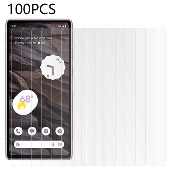 100 kpl Google Pixel 6a / 7a karkaistu lasikalvo Full Glue Ultra Clear puhelimen näytönsuoja