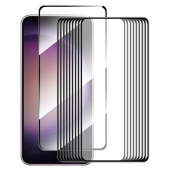 ENKAY HAT Prince 10 kpl Samsung Galaxy S23 FE Silkkitulostus Näytönsuoja 0,26mm 9H korkea alumiinipii lasi täyskansi 2.5D kalvo