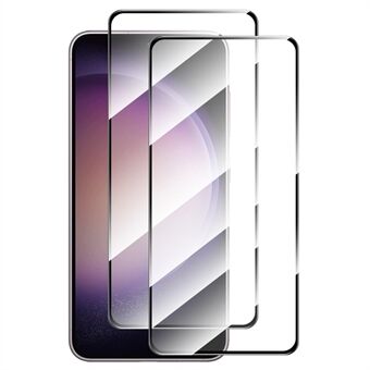 ENKAY HAT Prince 2 kpl Samsung Galaxy S23 FE:lle Täyskansi Näytönsuoja Silkkipainatus 9H 2.5D High Aluminium-Silicon Glass 0.26mm Film