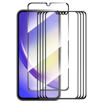 ENKAY HAT Prince 5 kpl korkea alumiini-silikonilasikalvo Samsung Galaxy A25 5G silkkitulostus 9H 2.5D näytönsuoja