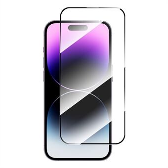 ENKAY HAT Prince iPhone 15 Pro Max 2.5D 0.26mm Täydellinen näytönsuoja Silkkipainatus Täysliima Korkea alumiinipii lasikalvo