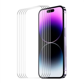 ENKAY HAT Prince 5 kpl iPhone 15 Pro Max High alumiini-silikonilasikalvo 0,26 mm 9H 2,5D näytönsuoja