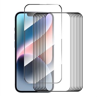 ENKAY HAT Prince 10 kpl 9H näytönsuoja iPhone 15:lle silkkitulostus 0,26 mm 2,5D HD korkea alumiinipii lasikalvo