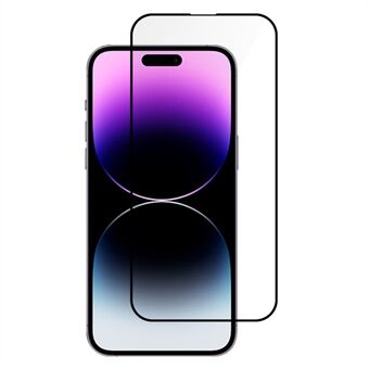Ultra kirkas karkaistu lasi näytönsuoja iPhone 15 Pro Full Cover Screen -kalvo silkkipainatuksella musta Edge