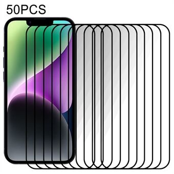 50 kpl / pakkaus karkaistu lasi näytönsuoja iPhone 15 Plus Scratch-puhelimelle HD kirkas näyttökalvo