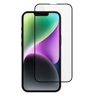 IPhone 15 Plus Silkkitulostus Black Edge Full Coverage Tempered Glass Film 9D Full Glue Puhelimen näytönsuoja