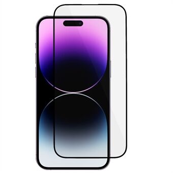 IPhone 15 Pro galvanoitu silkkitulostuskalvo Täyskansi Täysliimainen karkaistu lasi näytönsuoja