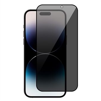 RURIHAI iPhone 15 Pro Anti- Spy Silk Printing Black Edge Näytönsuoja Täyskansi korkea alumiinipii lasikalvo