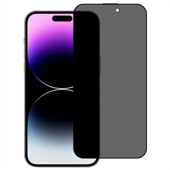 180 asteen Spy estävä kalvo iPhone 15 Pro Max -puhelimelle, Täysliimakarkaistu lasisilkkitulostus koko näytön suojakalvo