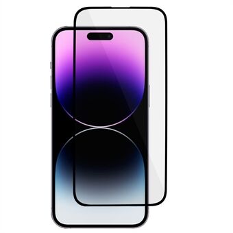 PDGD korkea alumiinipii lasisuoja iPhone 15 Pro Maxille, 3D Arc Edge kylmäveistävä silkkitulostus koko liimakalvokalvo