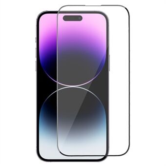 X-LEVEL iPhone 15 Pro 2.5D karkaistu lasi koko näytönsuoja Ultra kirkas silkkitulostus koko liimakalvo
