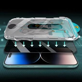 JRNLT iPhone 15 Pro 28 Degree Anti- Spy Phone Näytönsuoja Räjähdyssuojattu karkaistu lasikalvo